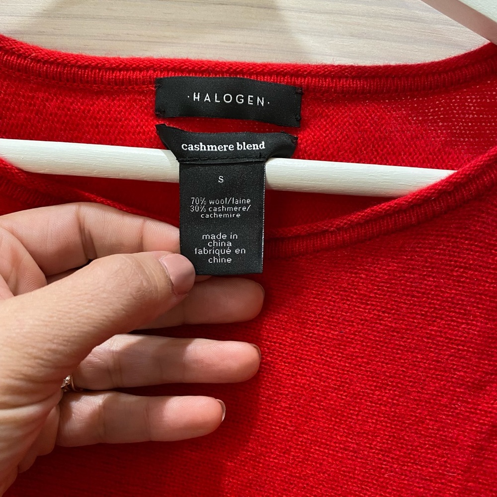 Nordstrom Halogen Red Cashmere Blend Tunic